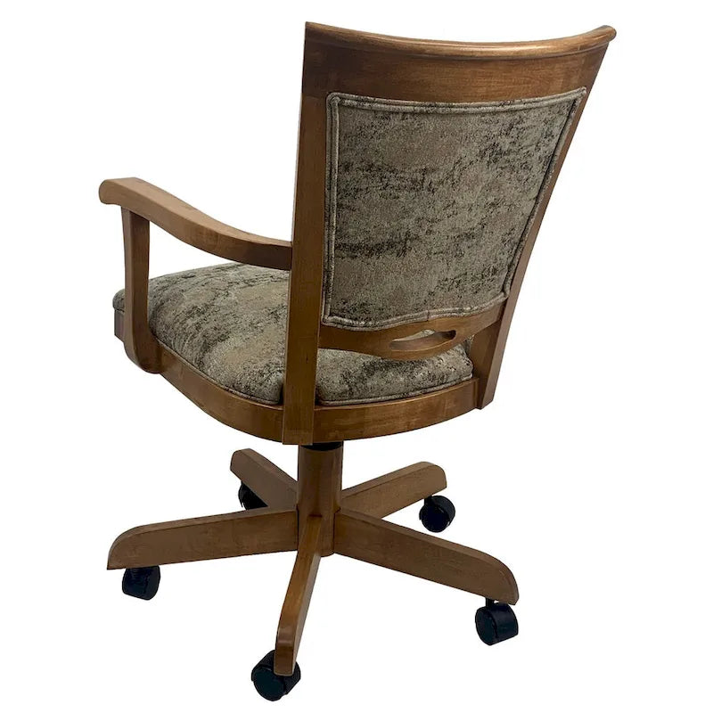 Sedia da pranzo girevole in legno con ruote - 400 su ruote - Rivestimento personalizzato - Seduta da 18 pollici