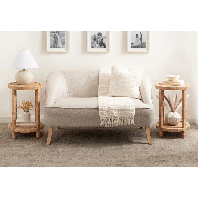 Tavolino in Rattan Rafina di Kate and Laurel - 16x16x24