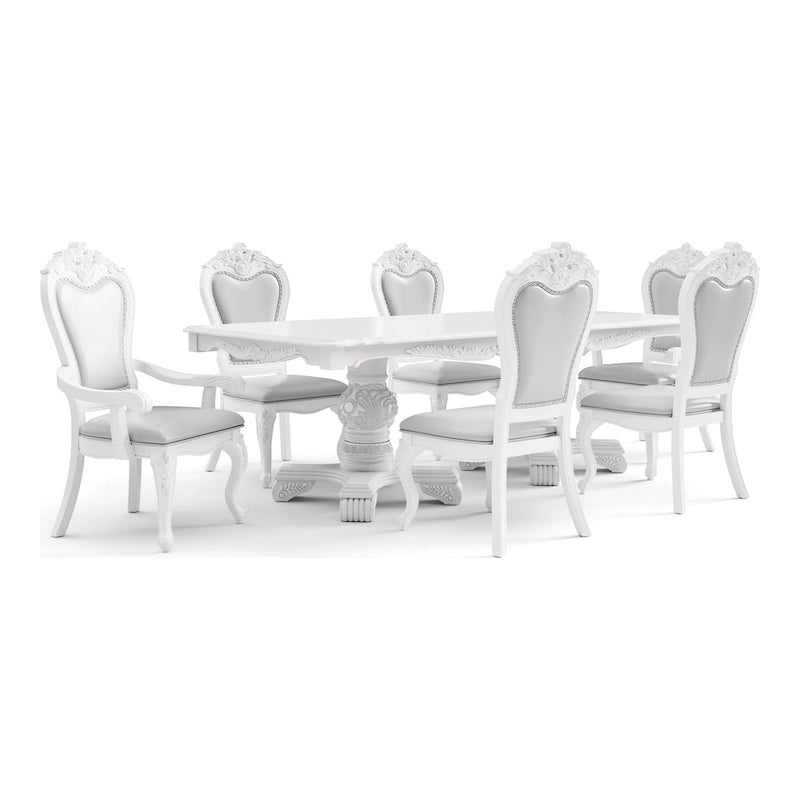 Set da pranzo espandibile 7 pezzi in legno massello tradizionale Eugene Furniture of America
