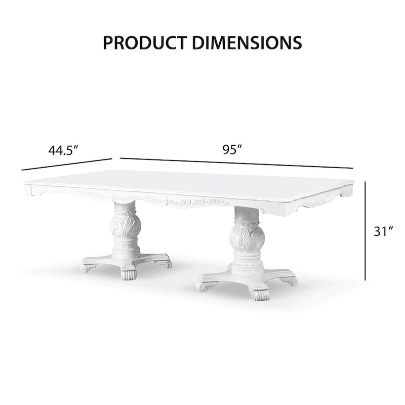 Set da pranzo espandibile 7 pezzi in legno massello tradizionale Eugene Furniture of America
