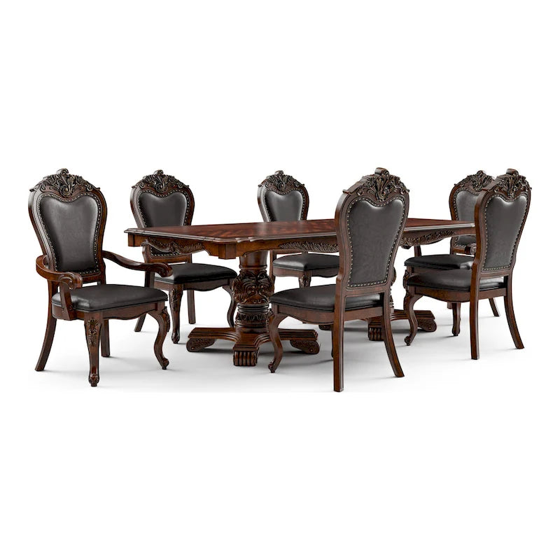 Set da pranzo espandibile 7 pezzi in legno massello tradizionale Eugene Furniture of America