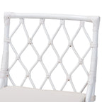 Sedia da pranzo Carwyn Bohemian in rattan bianco