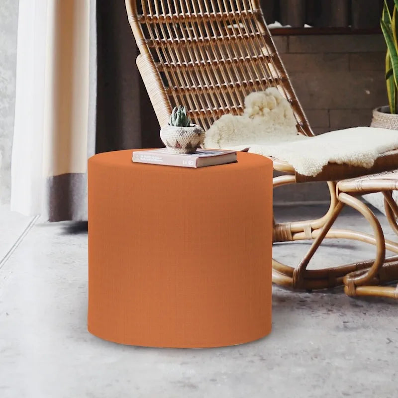 Allan Andrews No Tip Cylinder Ottoman with Cover, Seascape Canyon