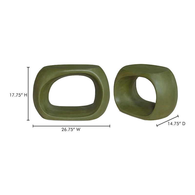 Sgabello Aurelle Home Roscoe Moderno Rotondo Geometrico in Cemento