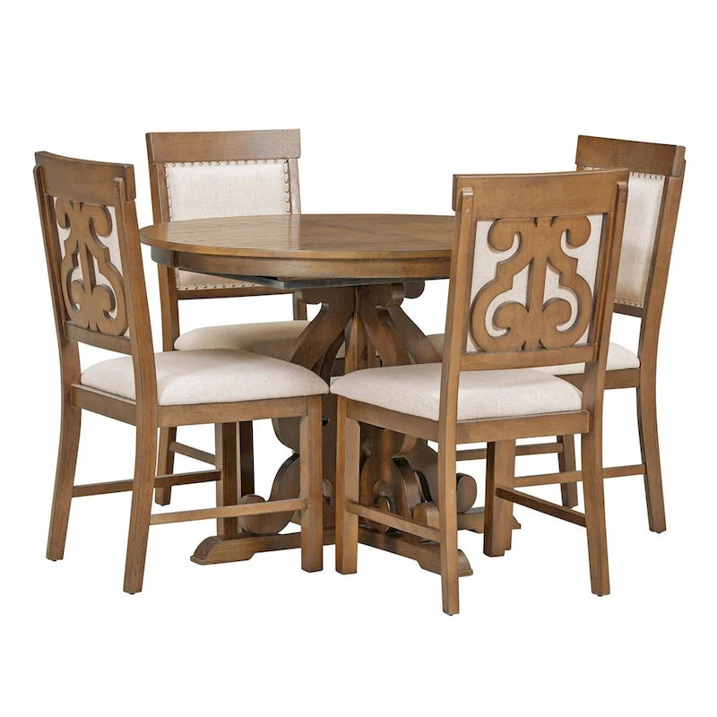 Set da pranzo funzionale retrò 5 pezzi 1 tavolo allungabile