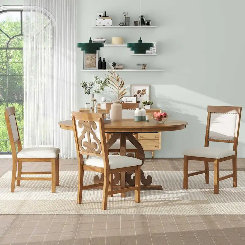 Set da pranzo funzionale retrò 5 pezzi 1 tavolo allungabile