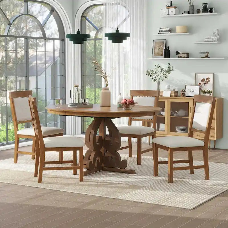 Set da pranzo funzionale retrò 5 pezzi 1 tavolo allungabile