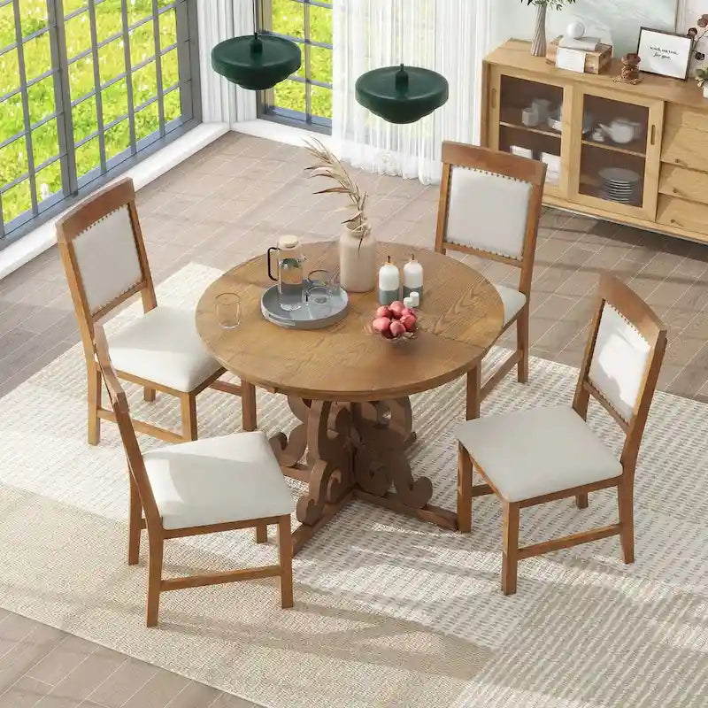 Set da pranzo funzionale retrò 5 pezzi 1 tavolo allungabile