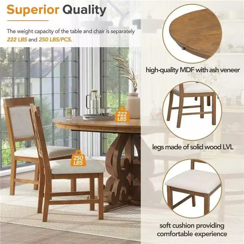 Set da pranzo funzionale retrò 5 pezzi 1 tavolo allungabile