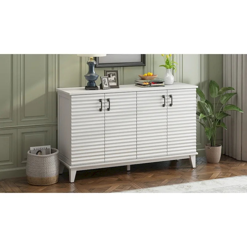 Credenza grande con ripiani regolabili e maniglie in metallo