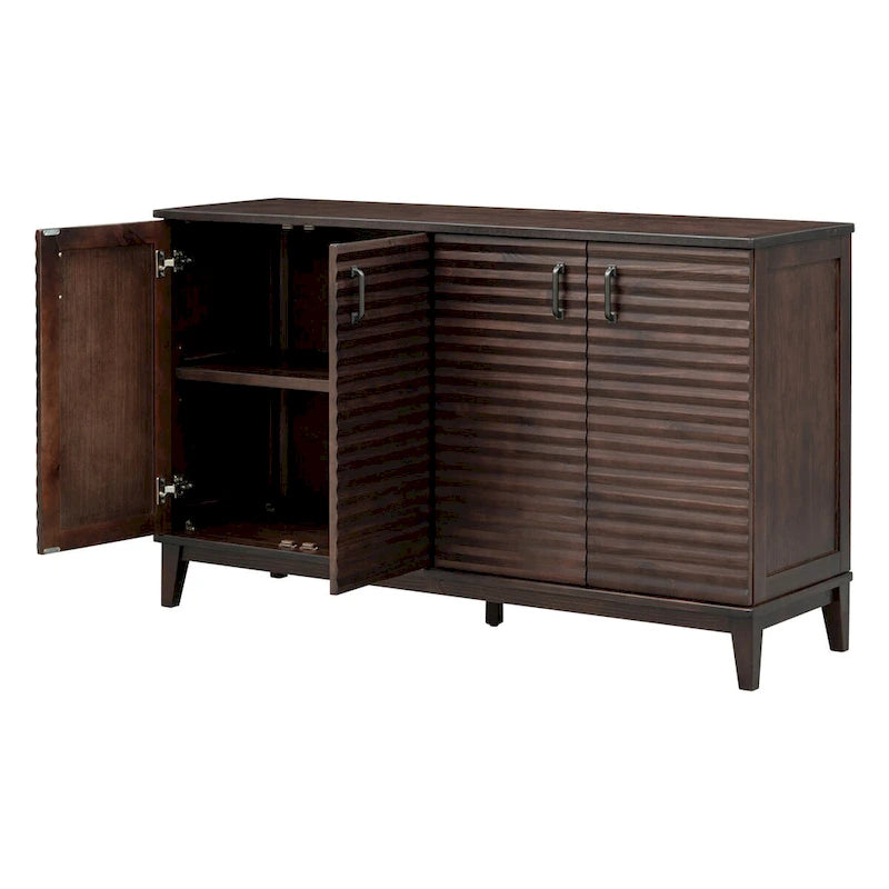 Credenza grande con ripiani regolabili e maniglie in metallo