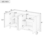 Credenza grande con ripiani regolabili e maniglie in metallo