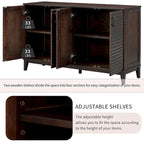 Credenza grande con ripiani regolabili e maniglie in metallo