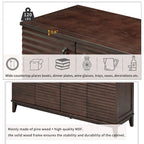 Credenza grande con ripiani regolabili e maniglie in metallo