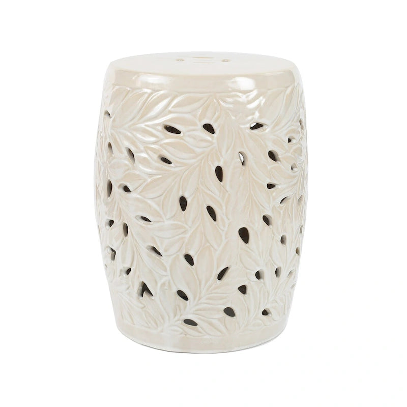 Sgabello decorativo da giardino Euro Ceramica 18 Olivia Leaf