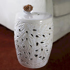 Sgabello decorativo da giardino Euro Ceramica 18 Olivia Leaf