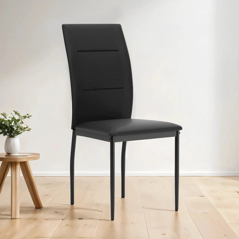 Sedie da pranzo Luca Modern in pelle PU nera di Furniture of America, set da 2