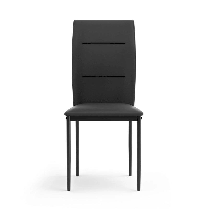 Sedie da pranzo Luca Modern in pelle PU nera di Furniture of America, set da 2