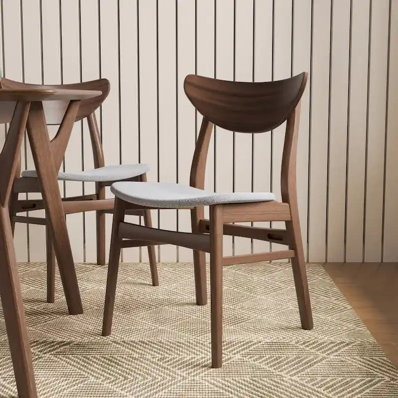 Sedie da pranzo imbottite Furniture of America Beck Mid-century in noce (set da 2)