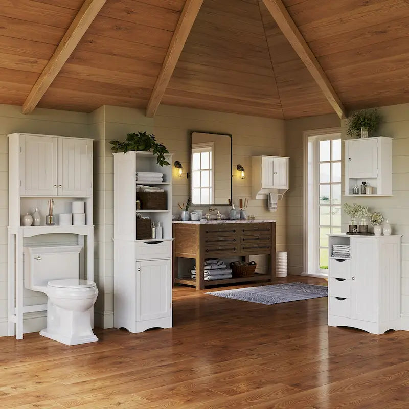 RiverRidge Ashland Salvaspazio bagno sopra il WC, armadietto da parete per medicinali con ripiano regolabile