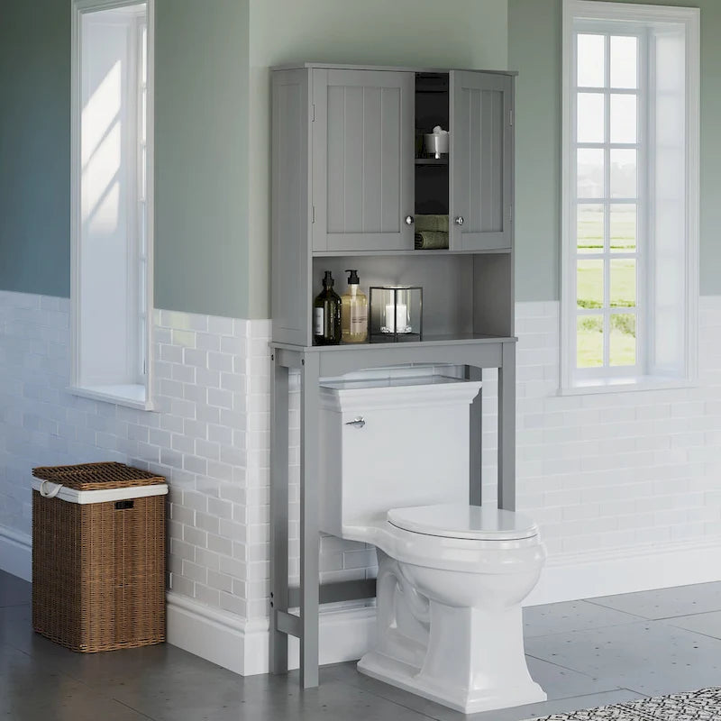 RiverRidge Ashland Salvaspazio bagno sopra il WC, armadietto da parete per medicinali con ripiano regolabile