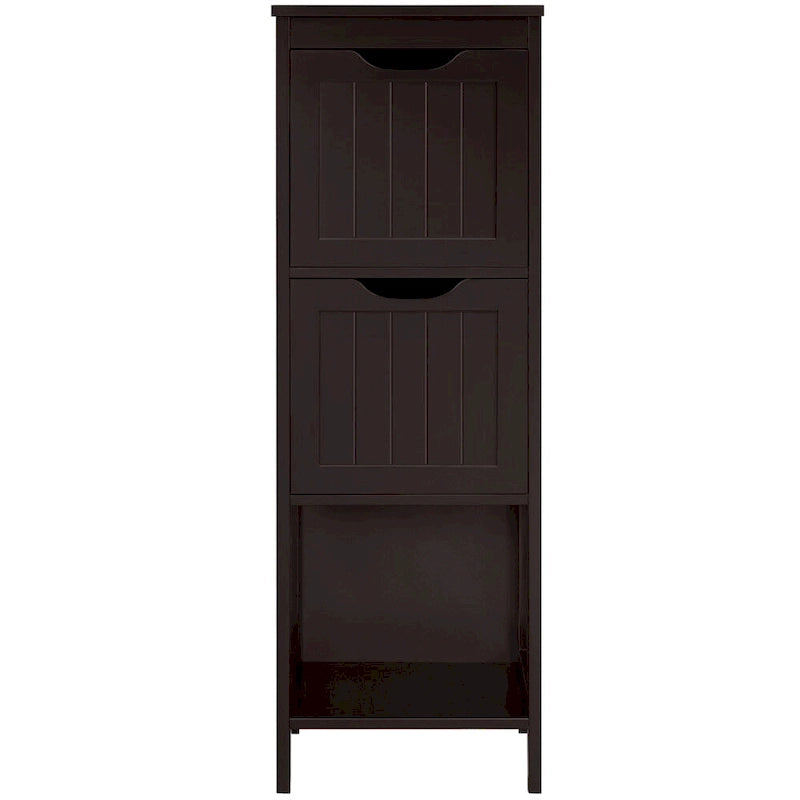 Yaheetech Mobile Bagno a Terra a 3 Ripiani, 2 Cassetti a Scomparsa 1 Scaffale