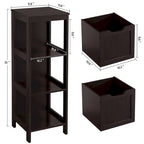 Yaheetech Mobile Bagno a Terra a 3 Ripiani, 2 Cassetti a Scomparsa 1 Scaffale