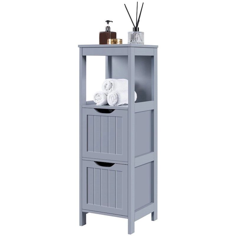 Yaheetech Mobile Bagno a Terra a 3 Ripiani, 2 Cassetti a Scomparsa 1 Scaffale