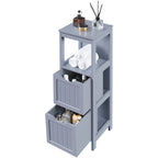 Yaheetech Mobile Bagno a Terra a 3 Ripiani, 2 Cassetti a Scomparsa 1 Scaffale