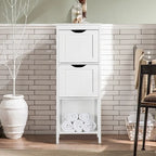 Yaheetech Mobile Bagno a Terra a 3 Ripiani, 2 Cassetti a Scomparsa 1 Scaffale