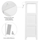 Yaheetech Mobile Bagno a Terra a 3 Ripiani, 2 Cassetti a Scomparsa 1 Scaffale