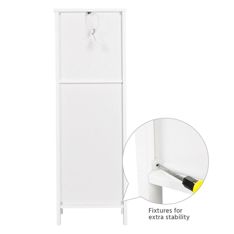 Yaheetech Mobile Bagno a Terra a 3 Ripiani, 2 Cassetti a Scomparsa 1 Scaffale