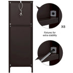Yaheetech Mobile Bagno a Terra a 3 Ripiani, 2 Cassetti a Scomparsa 1 Scaffale