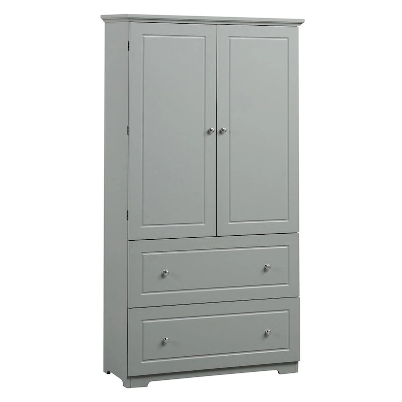 Mobiletto alto da bagno con due ante e cassetti