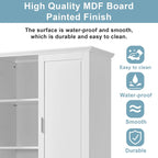 Mobiletto alto da bagno con due ante e cassetti