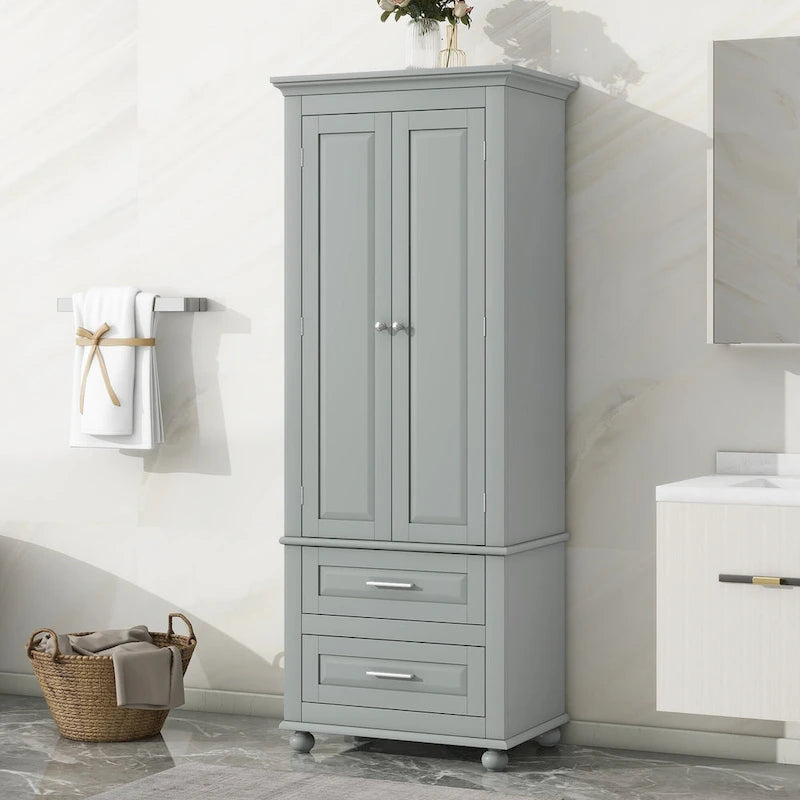 Armadietto verticale autoportante con 2 cassetti e 2 ante per bagno/ufficio