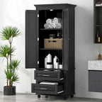 Armadietto verticale autoportante con 2 cassetti e 2 ante per bagno/ufficio