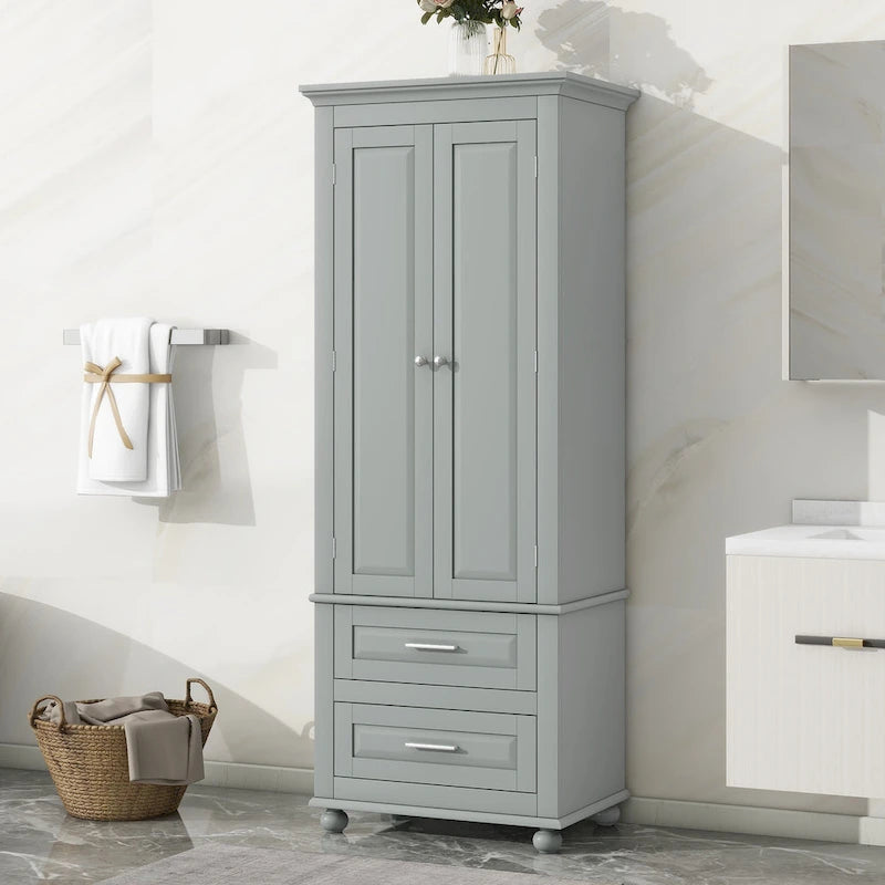 Armadietto verticale autoportante con 2 cassetti e 2 ante per bagno/ufficio
