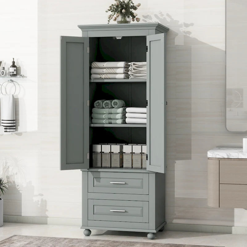 Armadietto verticale autoportante con 2 cassetti e 2 ante per bagno/ufficio