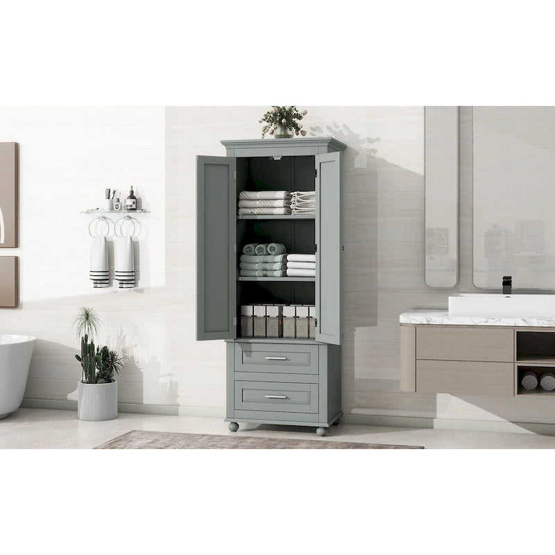 Armadietto verticale autoportante con 2 cassetti e 2 ante per bagno/ufficio