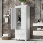 Armadietto verticale autoportante con 2 cassetti e 2 ante per bagno/ufficio