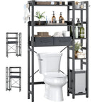 Mensola portaoggetti da 31 W sopra il WC con 2 cassetti e 4 ganci per bagno e lavanderia