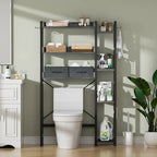 Mensola portaoggetti da 31 W sopra il WC con 2 cassetti e 4 ganci per bagno e lavanderia