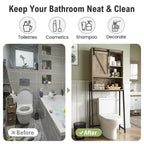 Mobiletto organizer da bagno salvaspazio sopra il WC con ripiano regolabile