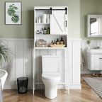 Mobiletto organizer da bagno salvaspazio sopra il WC con ripiano regolabile
