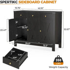 Madia da Cucina Credenza con Armadietto, Mobile Contenitore per Caffè, Dispensa con 3 Cassetti e Ripiano Regolabile