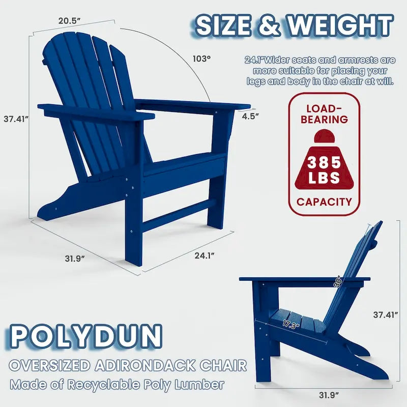 Sedia Adirondack in plastica riciclata Highdun