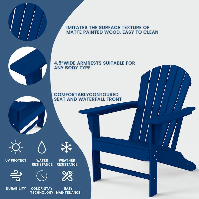 Sedia Adirondack in plastica riciclata Highdun
