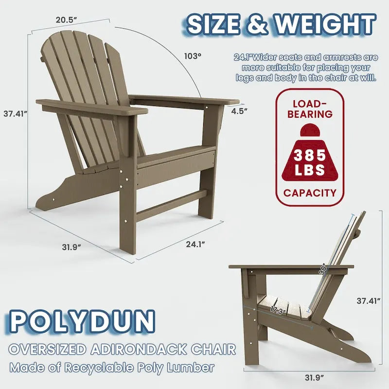 Sedia Adirondack in plastica riciclata Highdun