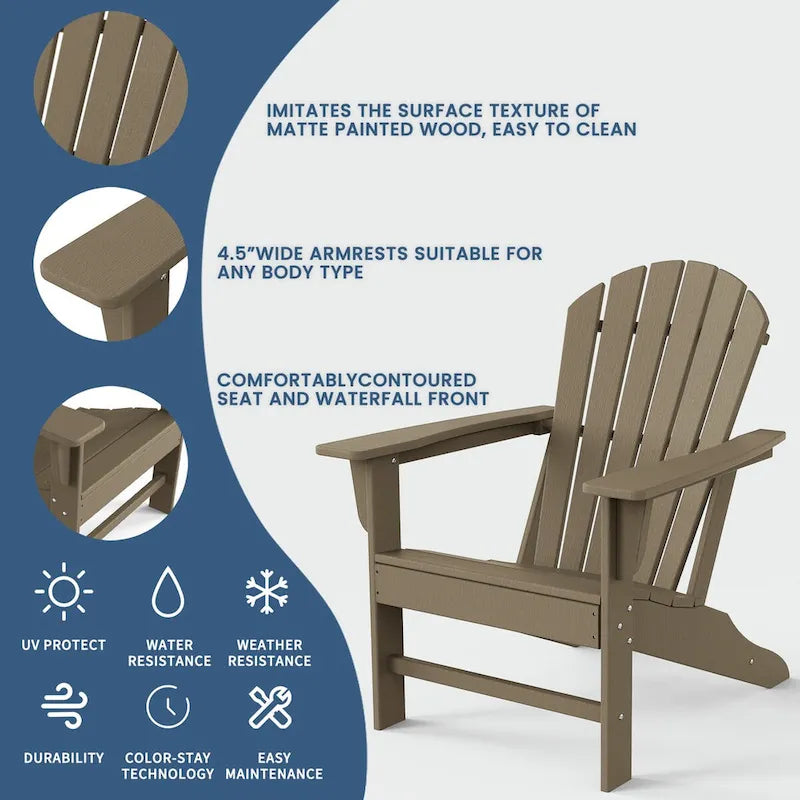 Sedia Adirondack in plastica riciclata Highdun